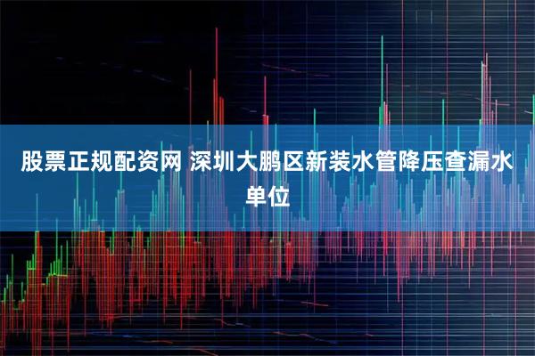 股票正规配资网 深圳大鹏区新装水管降压查漏水单位
